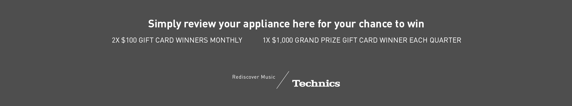 Simply review your appliance here for your chance to win